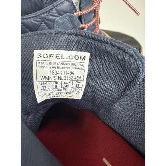 Sorel Out N About Plus Duck Boot Womens 11 Blue Quilted Waterproof Suede Lace Up - Picture 11 of 11